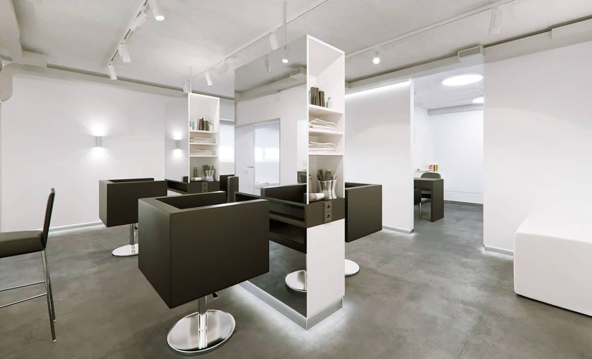 The interior of a hairdressing salon in the city of Simferopol