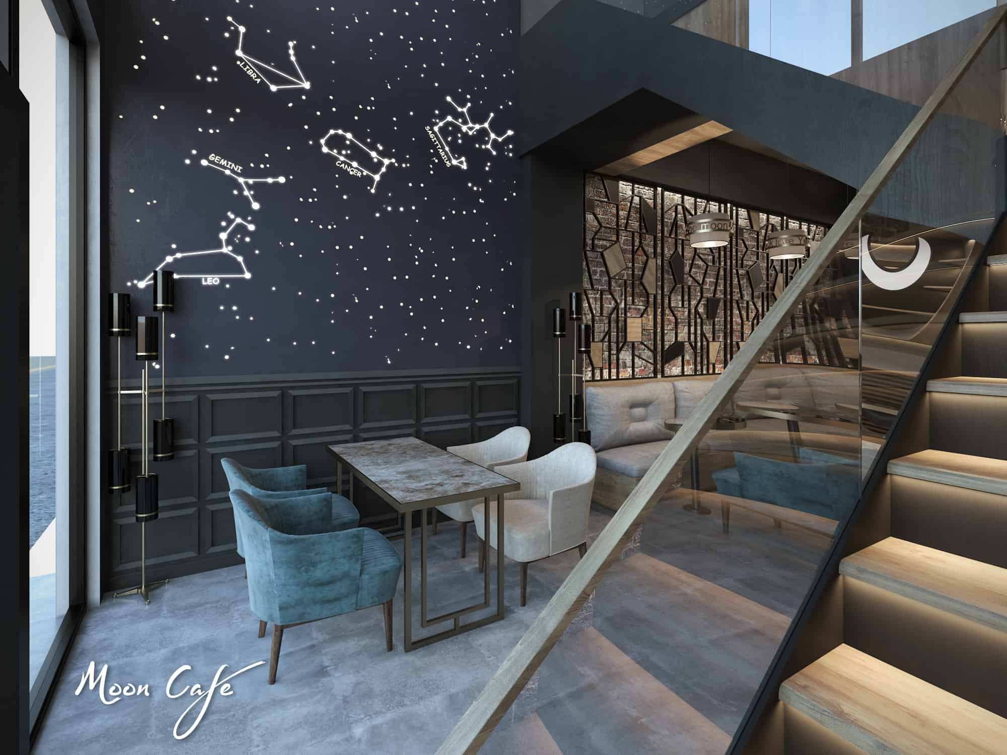 Moon Cafe Interior Designio