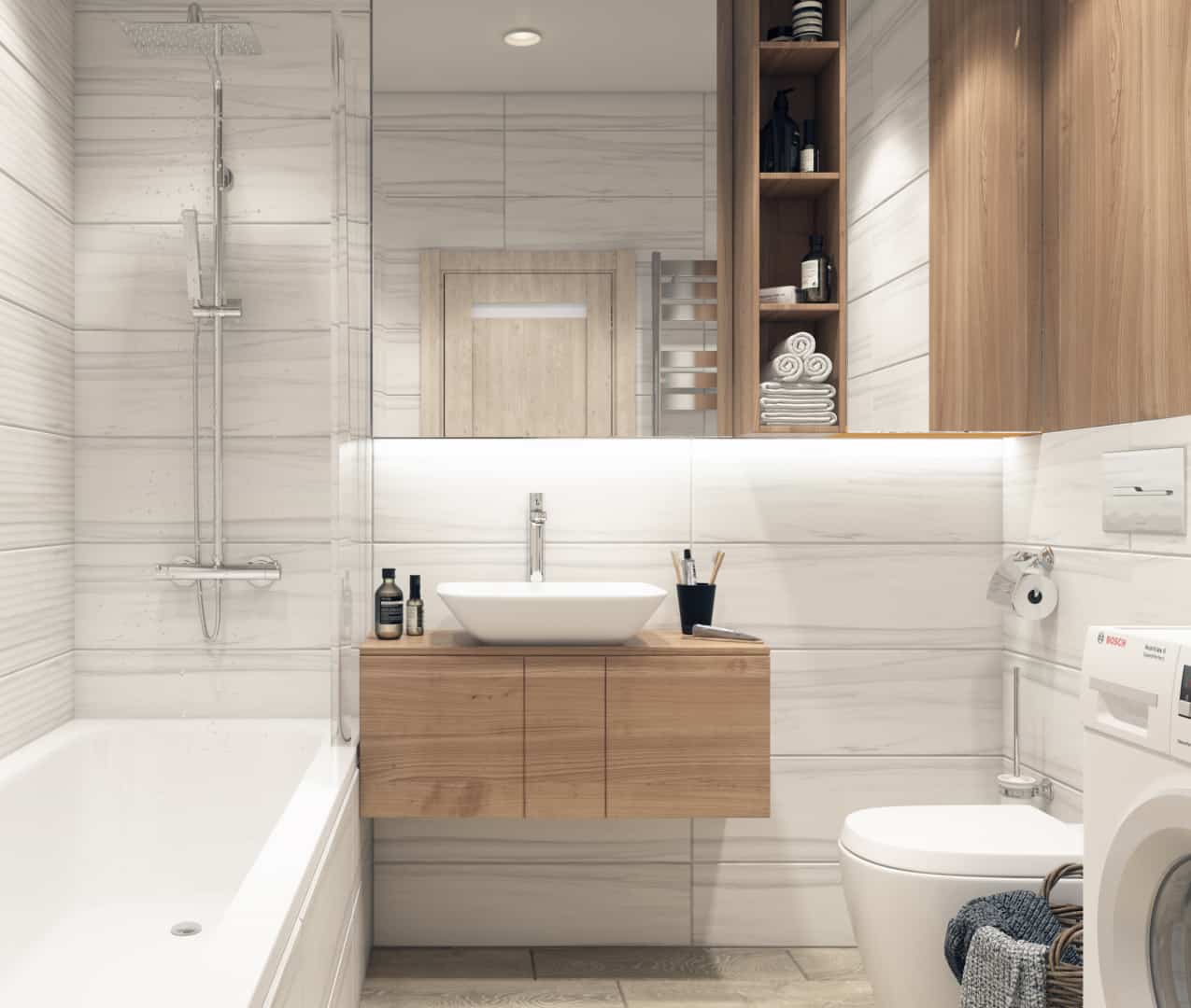 Bright bathroom Interior Designio