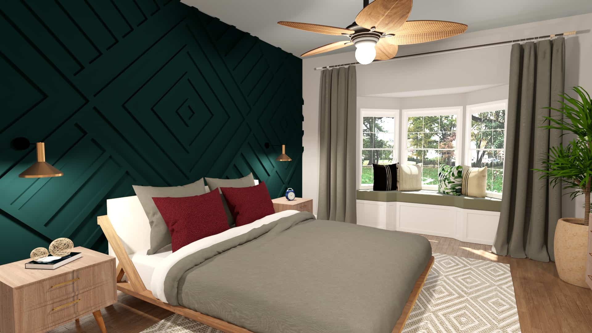 Mid-century modern bedroom | Interior Designio