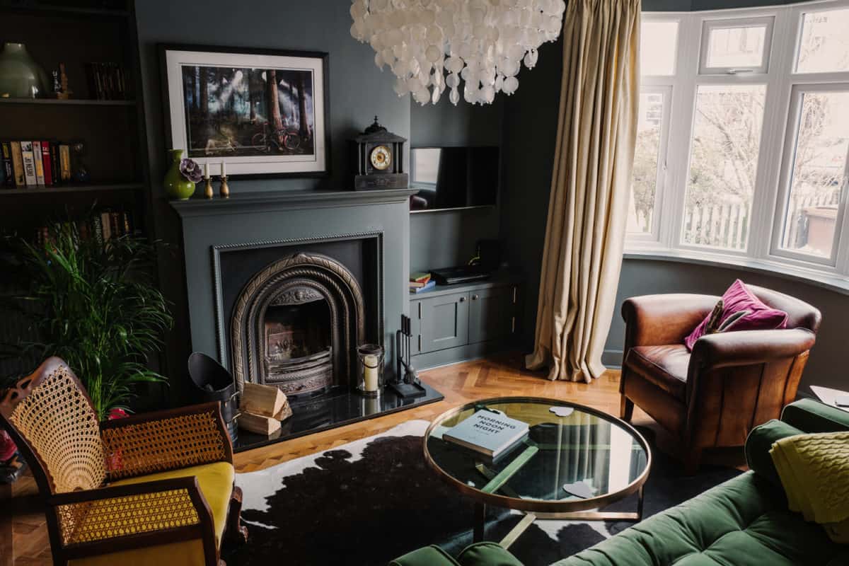 Dark Sophisticated Living Room Hideaway