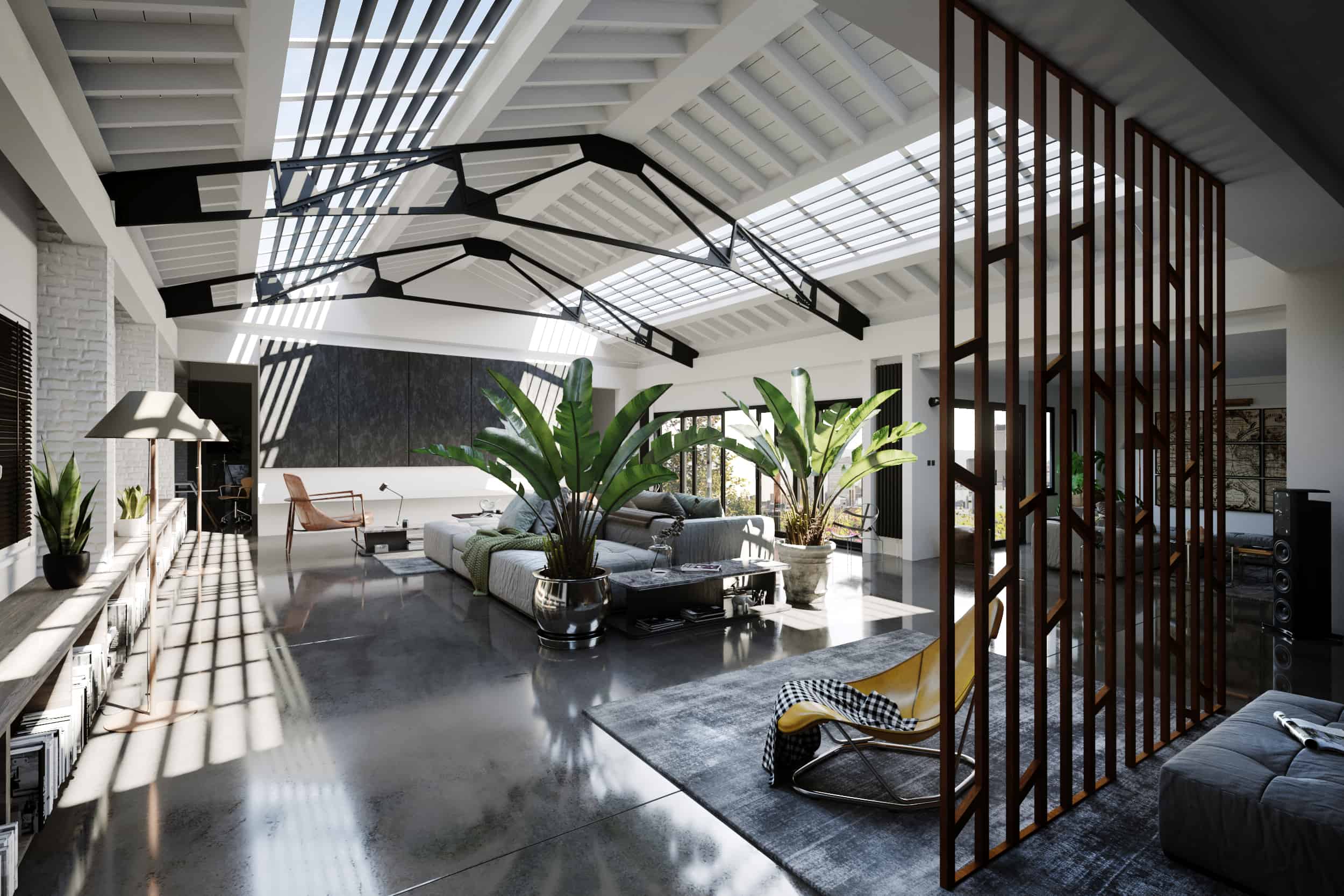 Penthouse loft in London | Interior Designio - Penthouse Loft Bedroom Interior Design