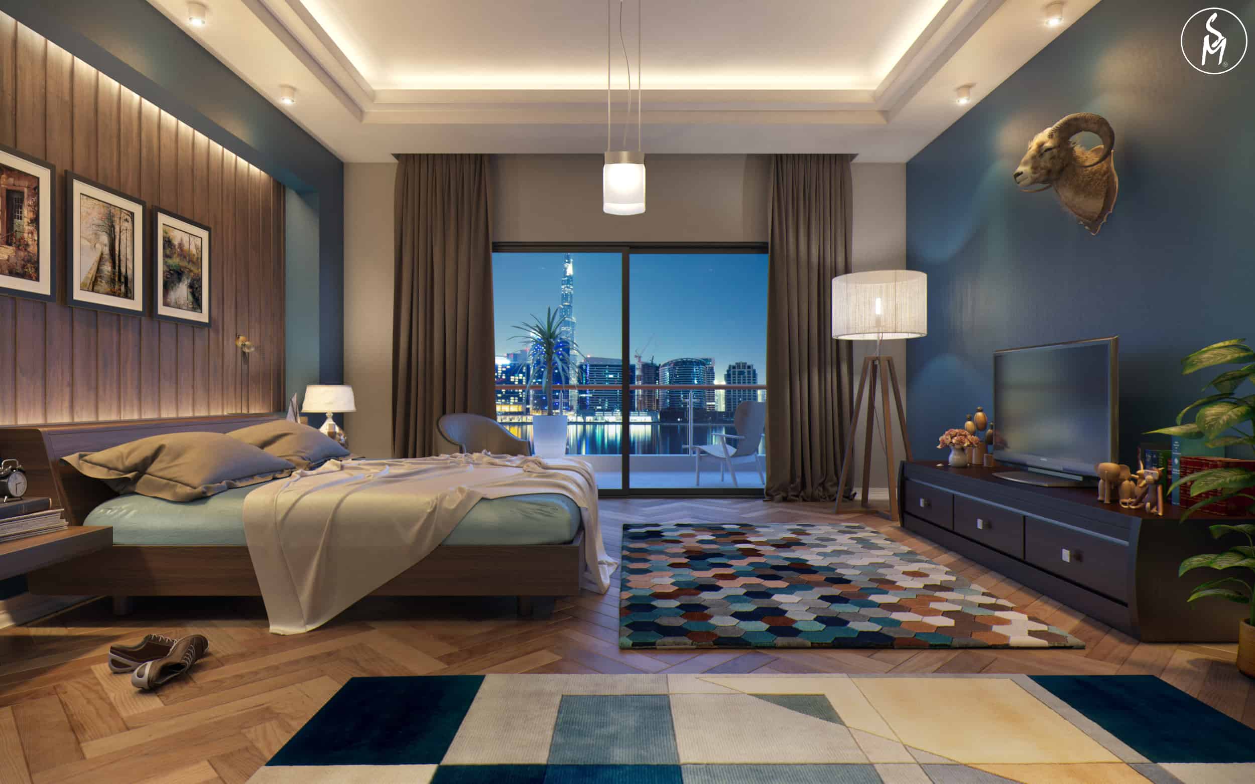 Wooden Bedroom Interior Designio