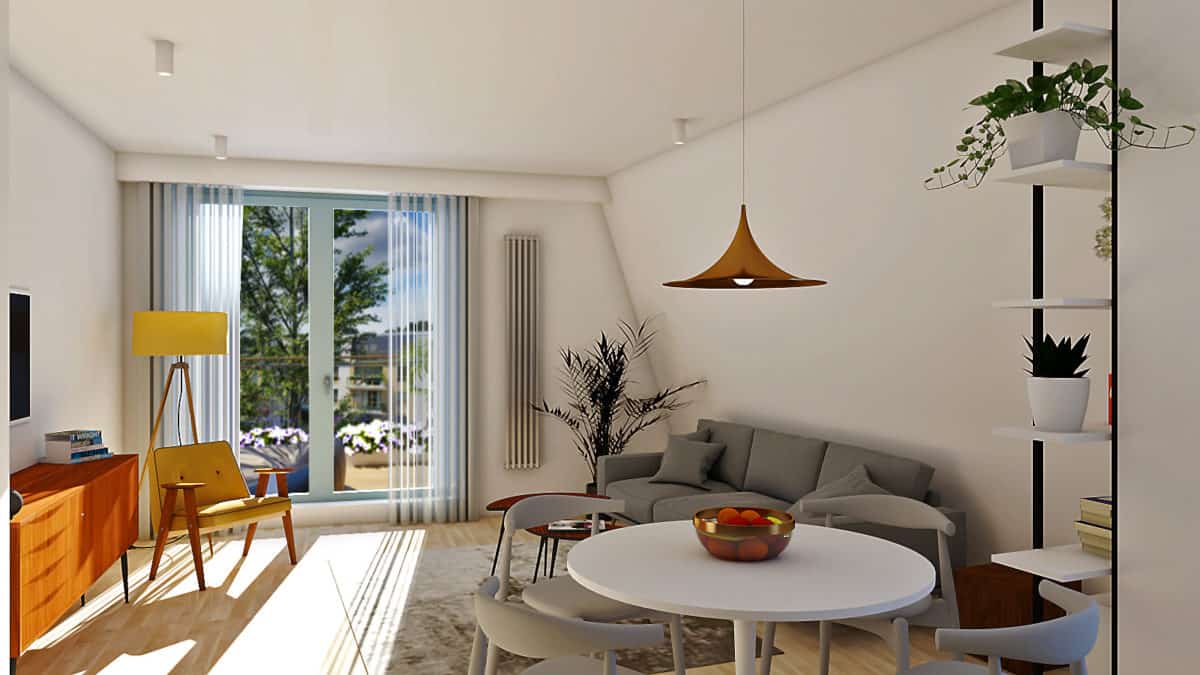 PROJECT OF A NEW APARTMENT IN SOPOT, COMPLETED WITH CHARACTERISTIC FURNITURE FOR THE EPO OF POLISH PRL.
