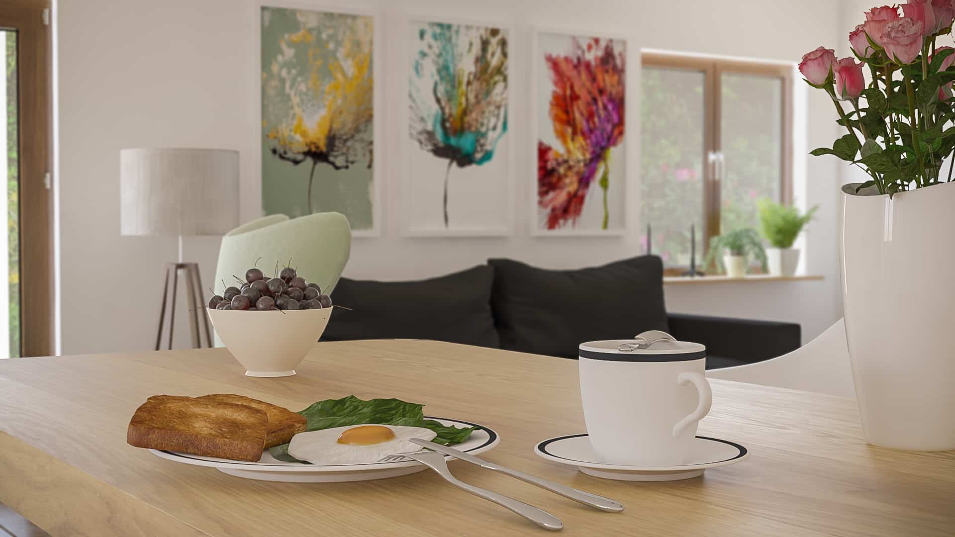 Living room with kitchen | Interior Designio